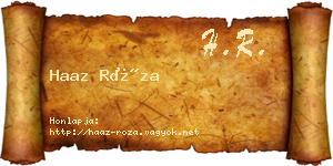 Haaz Róza névjegykártya